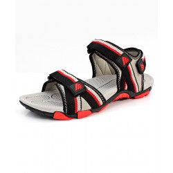Black Red Tri Strap Casual Sandal DR-265